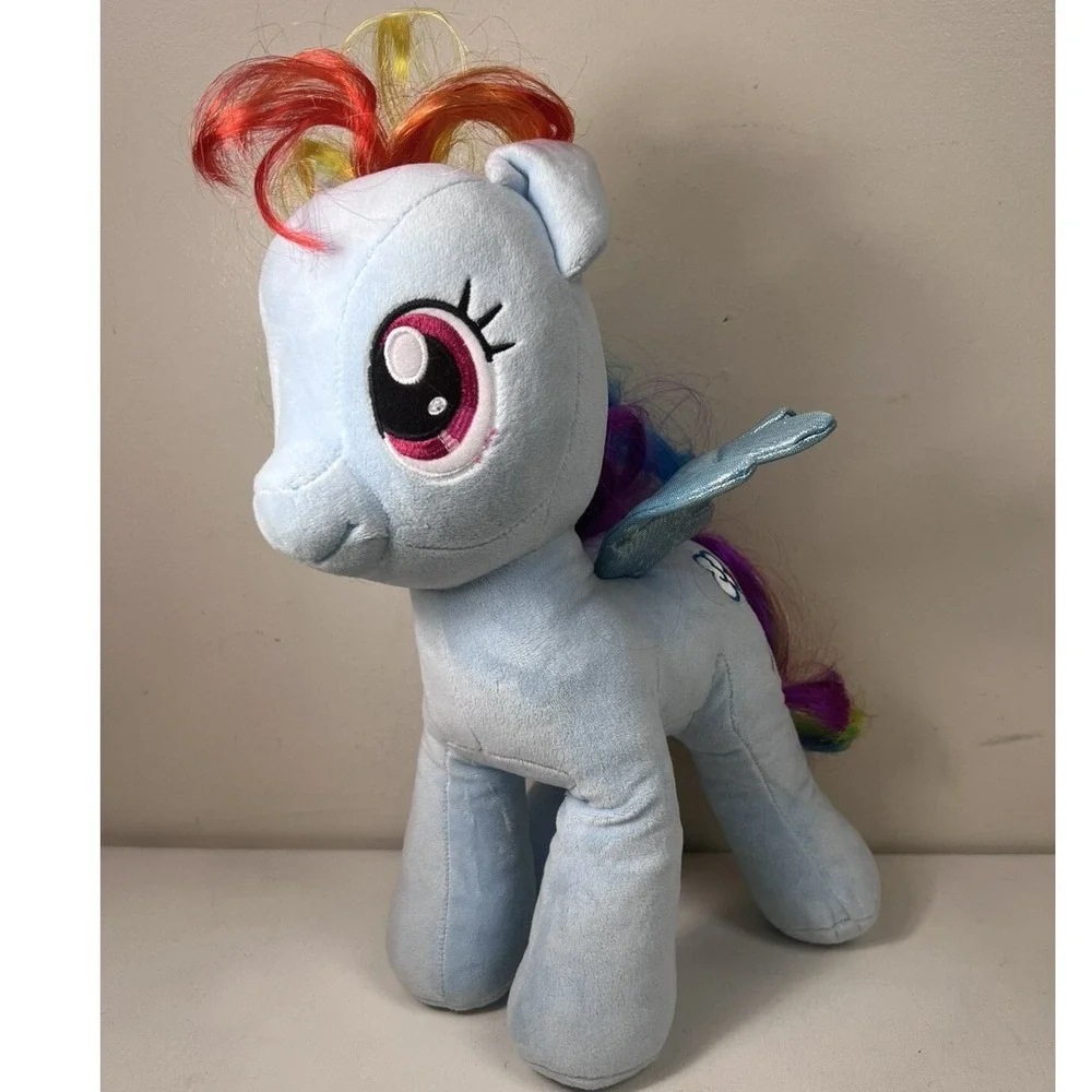 My Little Pony Build A Bear Plush Rainbow Bright MLP BAB 16" with cape - Picture 1 of 6
